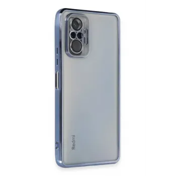 Newface Xiaomi Redmi Note 10 Pro Kılıf Razer Lensli Silikon - Açık Mavi
