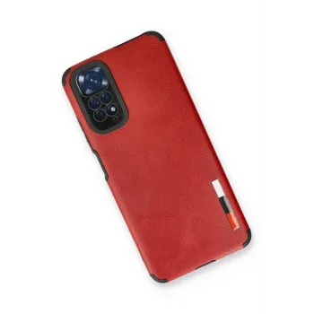 Newface Xiaomi Redmi Note 11 Kılıf Loop Deri Silikon - Kırmızı