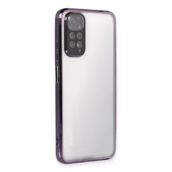 Newface Xiaomi Redmi Note 11 Kılıf Razer Lensli Silikon - Mor