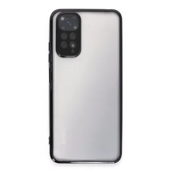 Newface Xiaomi Redmi Note 11 Kılıf Razer Lensli Silikon - Siyah