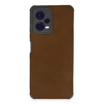 Newface Xiaomi Redmi Note 12 5G Kılıf Loop Deri Silikon - Kahverengi