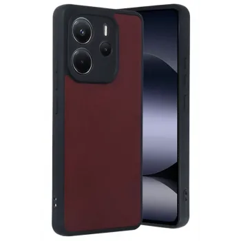 Newface Xiaomi Redmi Note 14 4G Kılıf Aras Deri Kapak - Bordo