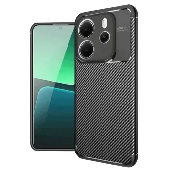 Newface Xiaomi Redmi Note 14 4G Kılıf Auto Focus Karbon Kapak - Siyah
