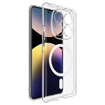 Newface Xiaomi Redmi Note 14 Pro 4G Combo Sert Şeffaf Magsafe Kapak - Şeffaf