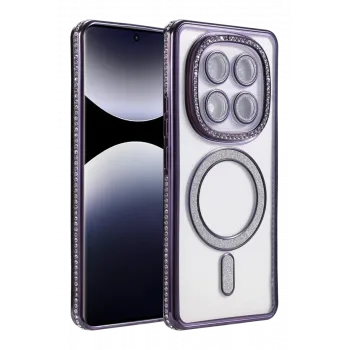 Newface Xiaomi Redmi Note 14 Pro 4G Joke Simli Magneticsafe Kılıf - Derin Mor