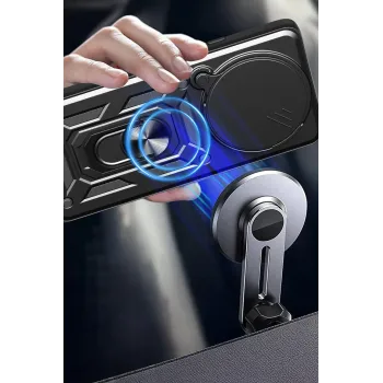 Newface Xiaomi Redmi Note 14 Pro Plus Kılıf Pars Lens Yüzüklü Silikon - Yeşil