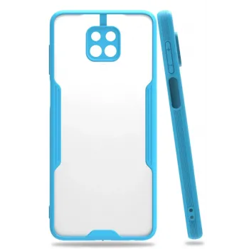 Newface Xiaomi Redmi Note 9S Kılıf Platin Silikon - Mavi