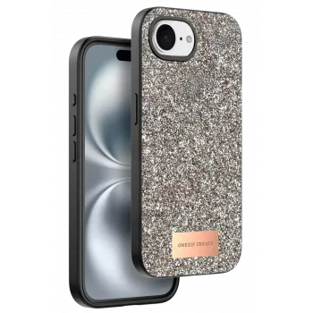 Onegif Apple iPhone 16E Bright Simli Kapak - Çöl Titanyum