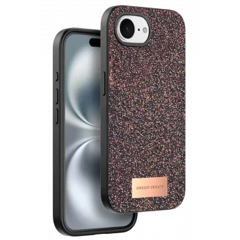 Onegif Apple iPhone 16E Bright Simli Kapak - Derin Mor