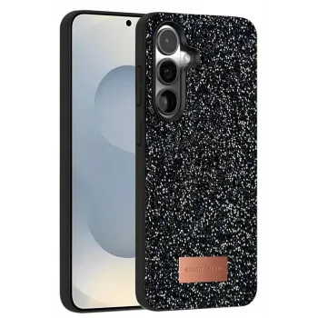 Onegif Samsung Galaxy S25 Bright Simli Kapak - Siyah