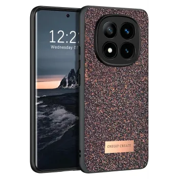 Onegif Xiaomi Redmi Note 14 Pro 4G Bright Simli Kapak - Derin Mor