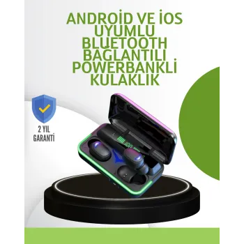 Oyun Modlu E10 Bluetooth Kulaklık Powerbank ve LED Ekranlı