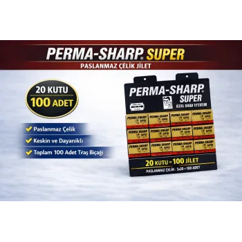 Perma-Sharp Super Paslanmaz Çelik Tıraş Bıçağı 5’li 20 Kutu