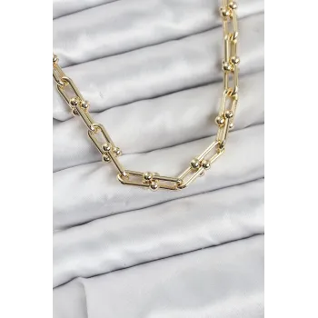 Pirinç Gold Renk Tifani Model Kadın Kolye