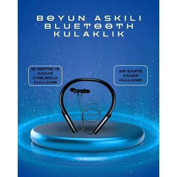 Polygold PG-100 Type-C Şarjlı Bluetooth Kulaklık – Boyun Askılı, Uzun Pil Ömürlü, Mikrofonlu