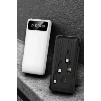 Powerbank 20.000 Mah LCD Ekran USB Lightning Type-C Uyumlu İOS ve Android