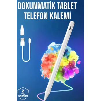 Tablet Kalemi iOS Android Windows Uyumlu Yedek Uçlu Universal Çizim Kalemi