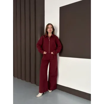 Trenç takım alt üst bordo ons