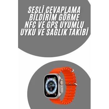 yeni nesil Akıllı Saat Android ve İOS Uyumlu 49 MM NFC Özelliği GPS Takibi