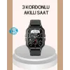 3 Kordonlu Akıllı Saat Uzun Pil Süreli