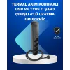 Akıllı Akım Dengelemeli 4’lü Çoklu Priz Type-C ve USB Çıkışlı