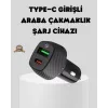 Araç Tipi Hızlı Şarj Adaptörü Type-C PD USB Çift Port Kompakt