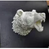 Beyaz Renk 3D Ayı Başı Duvar Dekoru