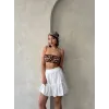 Çingene keten etek beyaz s24808