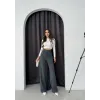 Cırtlı pantolon krep füme pt