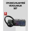 Gaming Set Işıklı Klavye Mouse + Bluetooth 5.2 Kulaklık Oyuncu Paketi