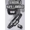 Kafa Lambası Kamp Lambası Sensörlü Şarjlı Ayarlanabilir