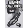 Kafa Lambası Kamp Lambası Sensörlü Şarjlı Ayarlanabilir