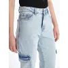 Kargo cep kar yıkama jeans pantolon