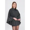 Kemerli kaşe panço antrasit pt