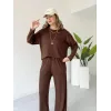 Kollu modal takım kahve