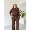 Kollu modal takım kahve