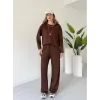 Kollu modal takım kahve