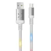 Konfulon DC09 Ses Duyarlı Işıklı Micro USB Kablo 1M 2A - Beyaz