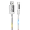 Konfulon DC09 Ses Duyarlı Işıklı Micro USB Kablo 1M 2A - Beyaz