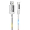 Konfulon DC09 Ses Duyarlı Işıklı Micro USB Kablo 1M 2A - Beyaz