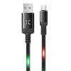 Konfulon DC09 Ses Duyarlı Işıklı Micro USB Kablo 1M 2A - Siyah