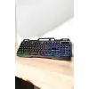Led Işıklı Oyuncu Klavye Usb Girişli RGB Işıklı Q Klavye Mouse Hediyeli