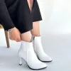 Mişha Beyaz Cilt Topuklu Bot