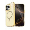 Newface Apple iPhone 14 Pro Max Live Diamond Magsafe Kapak - Sarı