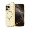 Newface Apple iPhone 15 Pro Max Live Diamond Magsafe Kapak - Sarı