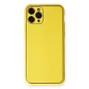 Newface iPhone 11 Pro Kılıf Coco Deri Silikon Kapak - Sarı