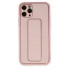 Newface iPhone 11 Pro Kılıf Coco Deri Standlı Kapak - Pembe