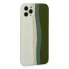 Newface iPhone 11 Pro Kılıf Ebruli Lansman Silikon - Beyaz-Yeşil