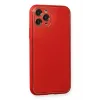 Newface iPhone 11 Pro Max Kılıf Coco Deri Silikon Kapak - Kırmızı