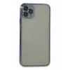 Newface iPhone 11 Pro Max Kılıf Razer Lensli Silikon - Açık Mavi